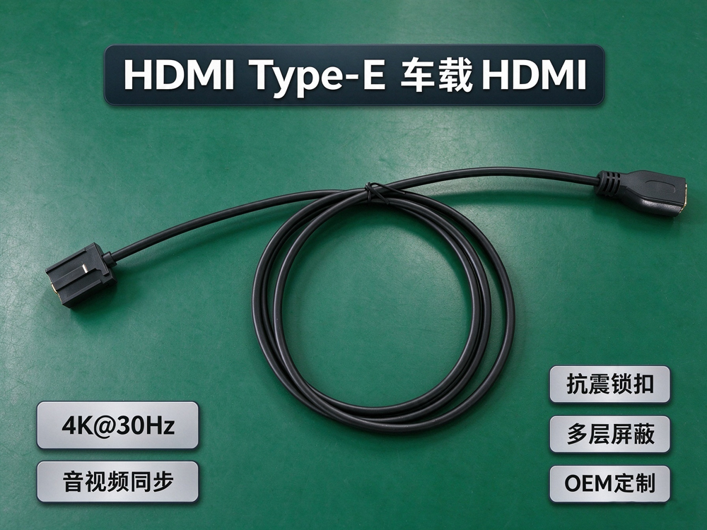 HDMI母转Type-E车载高清音视频线束实拍